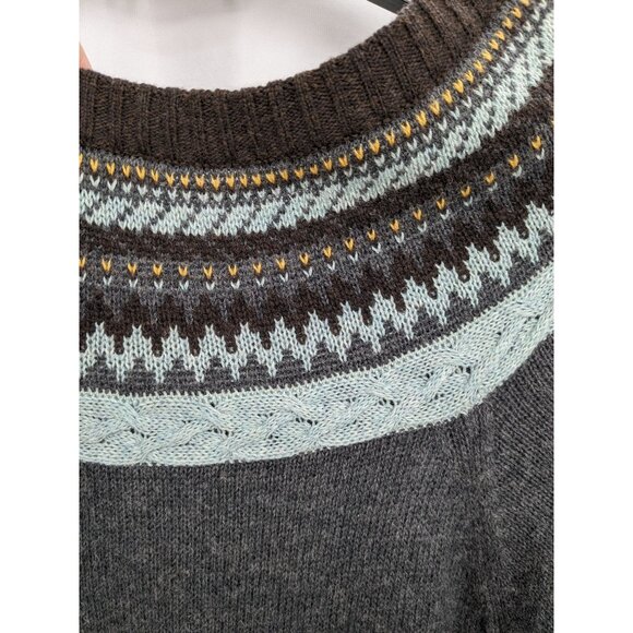 BCBG Fair Isle Knit Fair Isle Sweater Tunic Dress M Nordic Knit Y2K Cozy Scandi - Picture 6 of 10